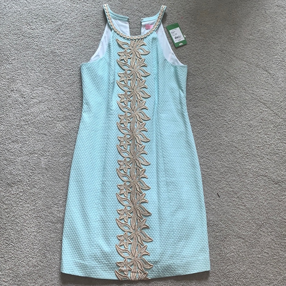 Lilly shift dress with gold detail size 6